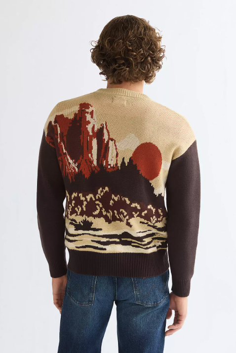 Wrangler Mens 112387005 Relaxed Full Zip Cardigan in Desert Scene