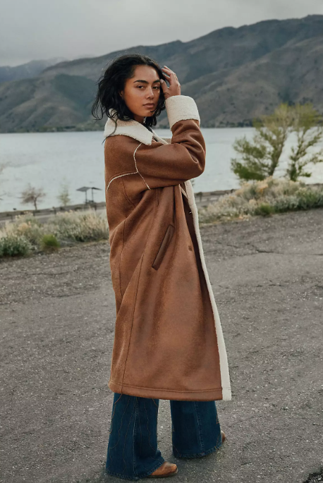 Wrangler 112387286 Relaxed Wrange Coat in Medium Brown