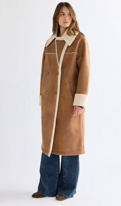 Wrangler 112387286 Relaxed Wrange Coat in Medium Brown