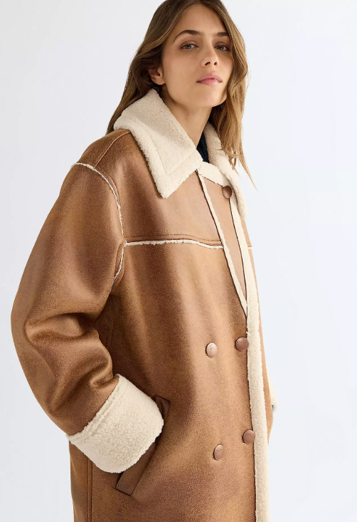 Wrangler 112387286 Relaxed Wrange Coat in Medium Brown