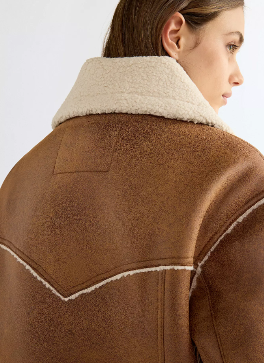 Wrangler 112387286 Relaxed Wrange Coat in Medium Brown