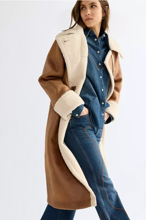 Wrangler 112387286 Relaxed Wrange Coat in Medium Brown