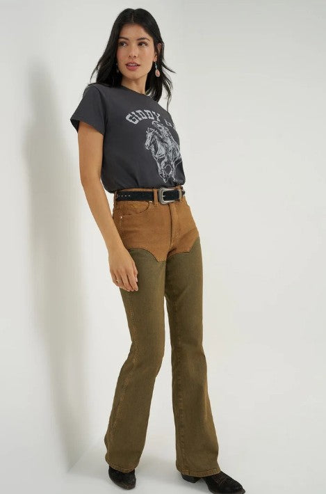 Wrangler 112388932 Lainey Wilson Chapped Flares in Brown