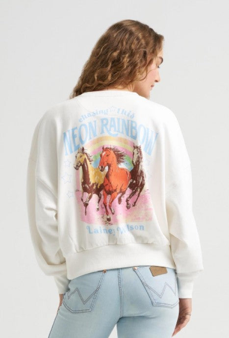 Wrangler 112388943 Lainey Wilson Neon Rainbow Sweatshirt