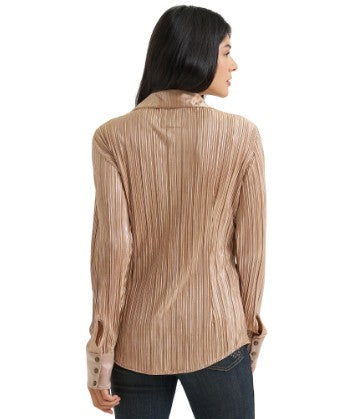 Wrangler 112382814  x Lainey Wilson Rose Gold Western Snap Shirt