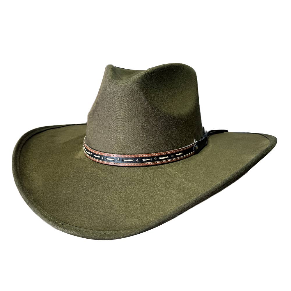 American Hat Makers Ace High Pinch Top Cowboy Hat in Olive