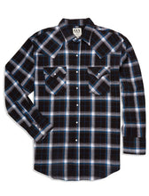 Load image into Gallery viewer, Men&#39;s Ely Cattleman Long Sleeve Flannel Plaid Western Snap Shirt 15201026-99 Black
