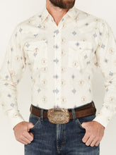 Load image into Gallery viewer, Men&#39;s Ely Cattleman Long Sleeve All Over Southwestern Print Western Snap Shirt - Cream 152027089
