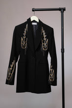 Load image into Gallery viewer, Blue B 23503J - Woven Suiting Embroidered Tunic Blazer
