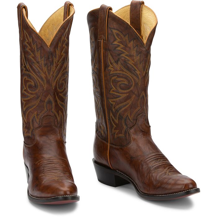 Justin Boots 1560 Elmer in Chestnut Mens Cowboy Boots