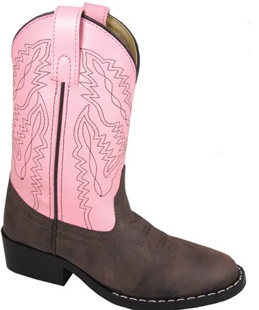 Smoky Mountain Boots 1574T Monterey Brown/Pink Western Toddler Boots