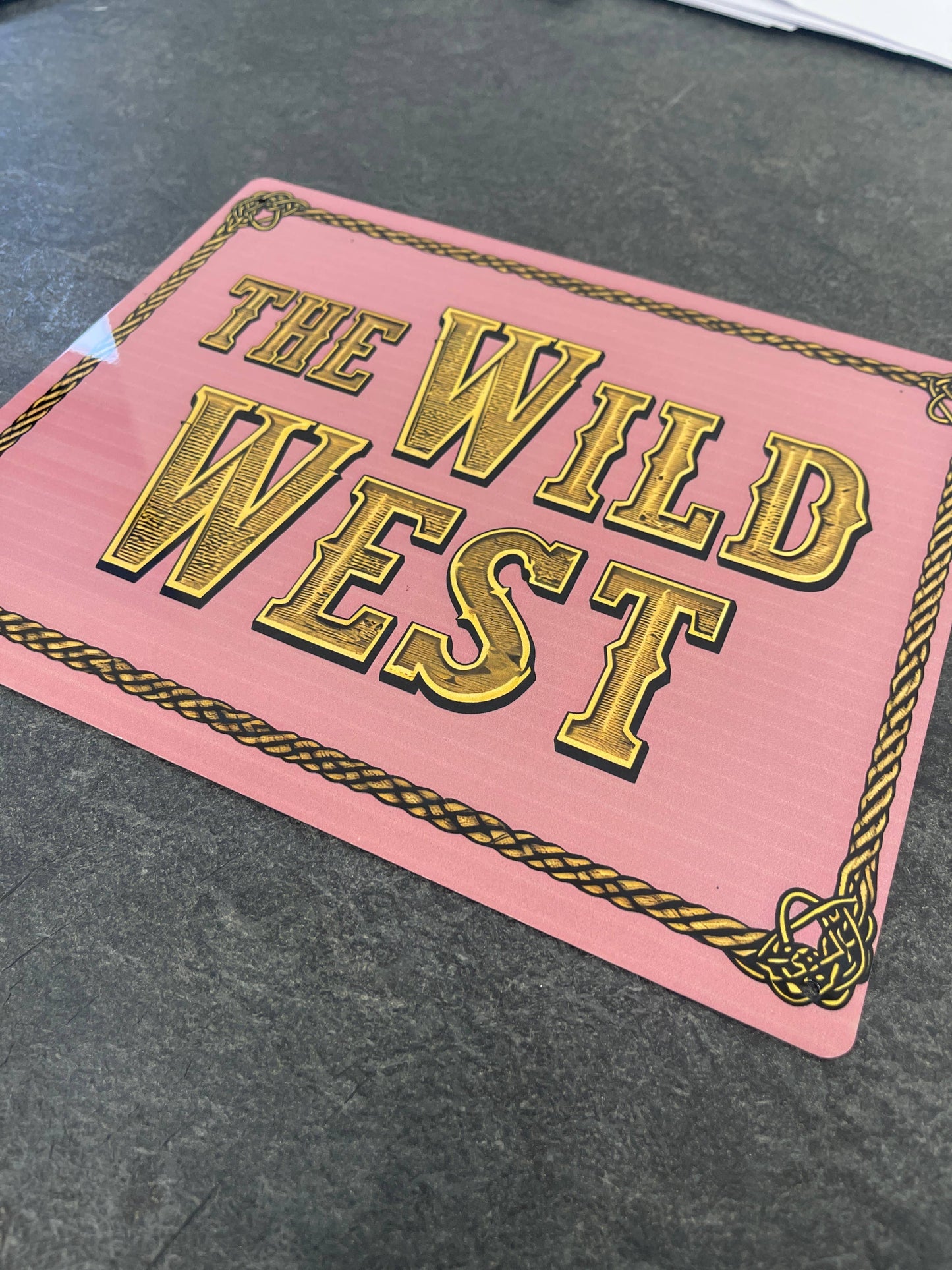 Quote The Wild West Cowboy Western Art Metal Sign Plaque: 8x10inch