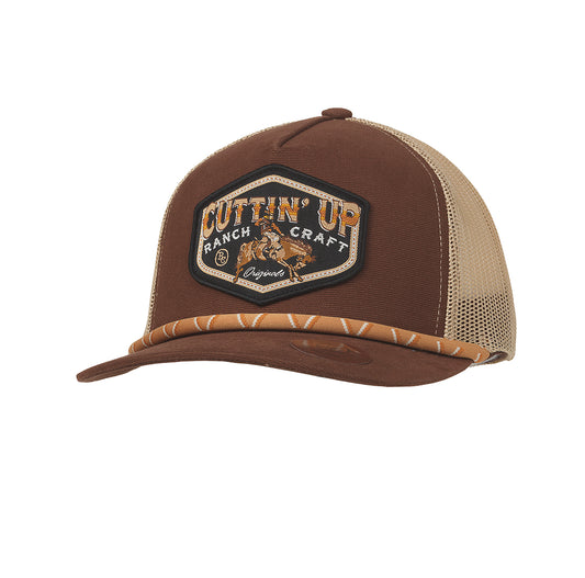M&F 191001202 Ranch Craft Originals Snap Back Cap Cuttin Up Brown