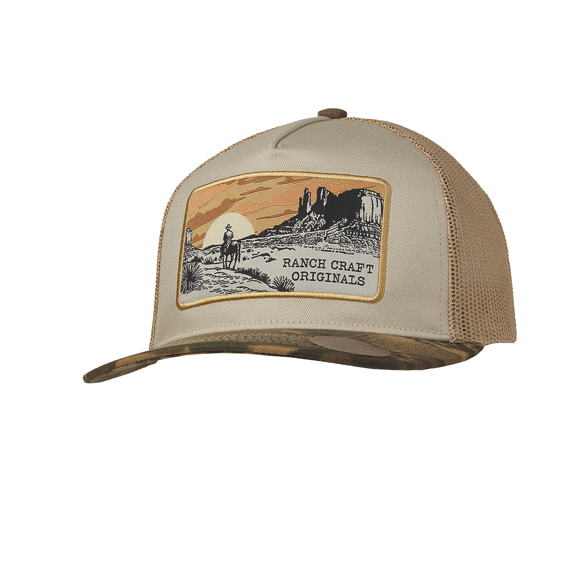 M&F 191002308 Ranch Craft Originals Mens Snap Back Cap Desert Camo Tan