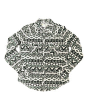 Load image into Gallery viewer, MontanaCo Ladies All Over Aztec Pattern in Green Western Blouse L-1110
