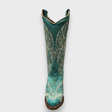 Load image into Gallery viewer, Circle G by Corral Ladies Western Turquoise Feather Embroidery Snip Toe Cowboy Boots L5789
