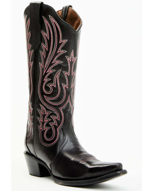Circle G by Corral Ladies Western Boots in Black with pink detail L6105