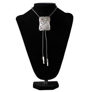 M&F Double S Bolo Tie Flower Stone 22402