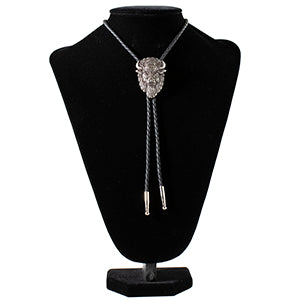 M&F  Double S Bolo Tie Buffalo Head Bolo Tie 22404