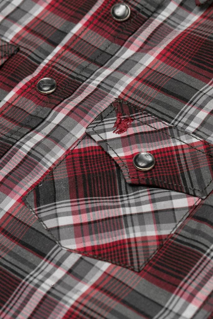 Rodeo Clothing Kids Plaid Western Long Sleeve Snap Shirt PS400K-477