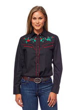 Load image into Gallery viewer, Women&#39;s Embroidered Western Inspired Snap Shirt LS500-510
