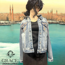 Load image into Gallery viewer, Grace Cactus Embroidered Women&#39;s Denim Jacket TE61880
