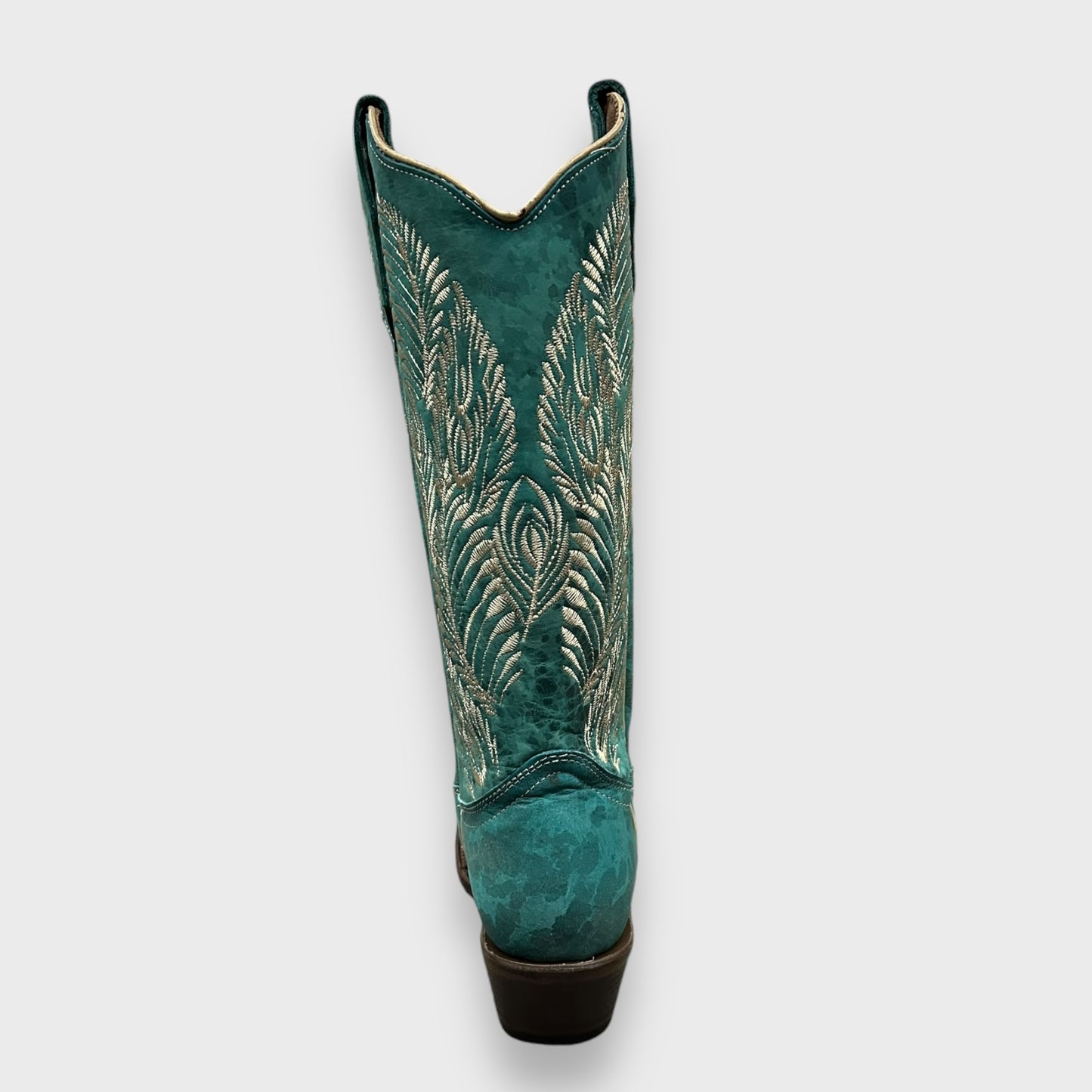 Circle G by Corral Ladies Western Turquoise Feather Embroidery Snip Toe Cowboy Boots L5789