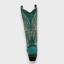 Load image into Gallery viewer, Circle G by Corral Ladies Western Turquoise Feather Embroidery Snip Toe Cowboy Boots L5789
