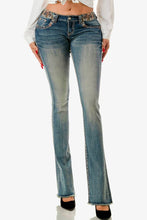 Load image into Gallery viewer, Grace In LA Cactus Quilt Embroidery Mid-Rise Bootcut EB-61828
