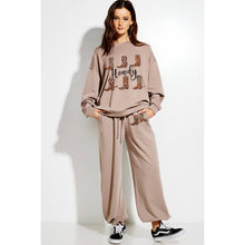 Load image into Gallery viewer, Howdy boots print soft sweatshirt set in Mocha TB915G12253
