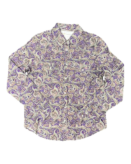 MontanaCo Ladies All Over Traditional Paisley Pattern Western Blouse L-1110