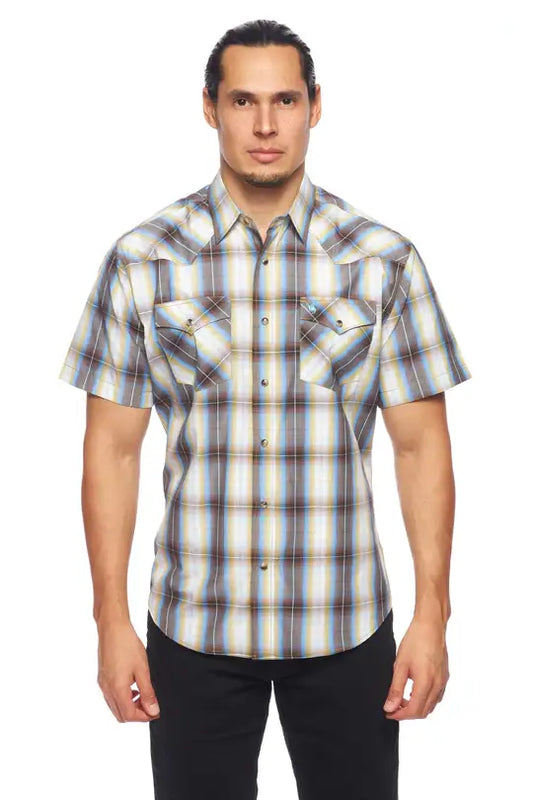 RODEO CLOTHING MEN'S PLAID SHORT SLEEVE SNAP Ps400S-492