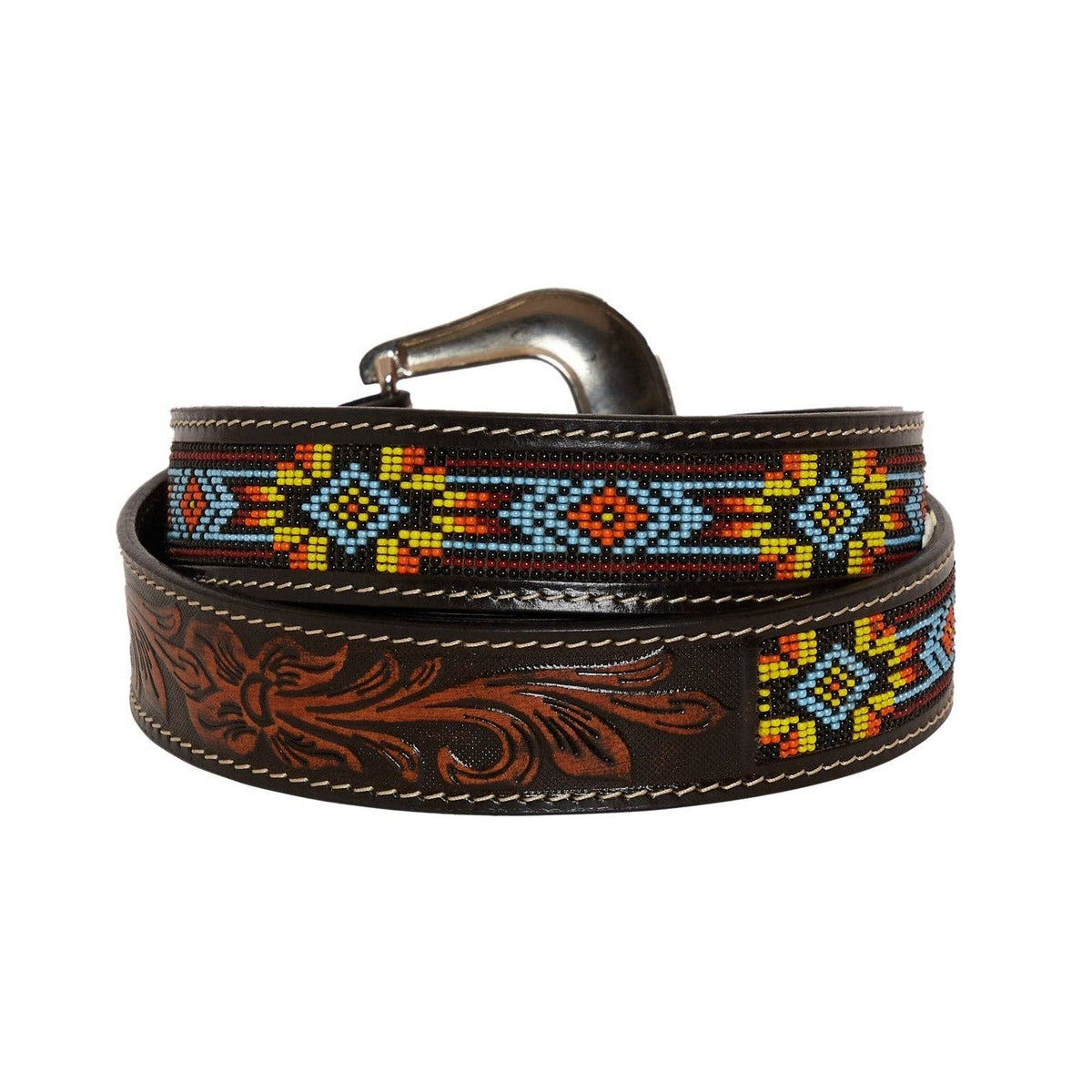 Myra S-4065 Polychrome  Hand-Tooled Leather Belt