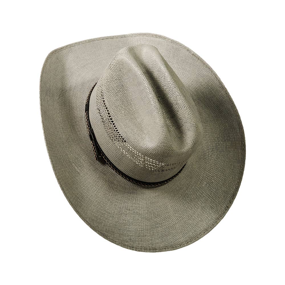 American Hat Makers Straw Cowboy Hat American Maverick in Grey