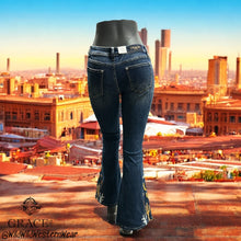 Load image into Gallery viewer, Grace Jeans Cactus Scene Mid-Rise Flare Jeans JL51881
