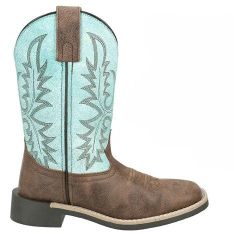 Smoky Mountain Boots 3408C Rustic Rider in Brown/Turquoise Kids Boots