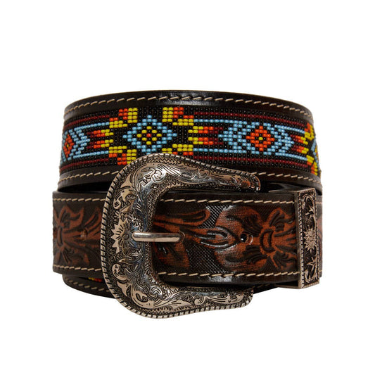 Myra S-4065 Polychrome  Hand-Tooled Leather Belt
