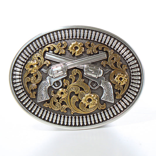 M&F Nocona Nocona Oval Floral Revolvers Buckle 37009