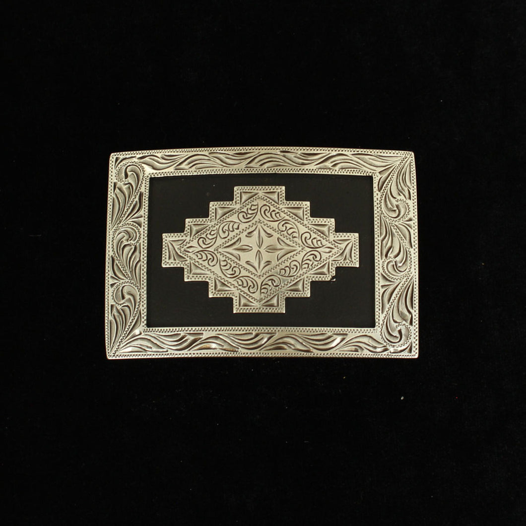 M&F Rectangle Scroll Edge Aztec Belt Buckle 37407