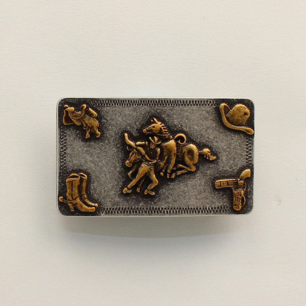 M&F Nocona Rectangle Smooth Edge Steer Wrestling Buckle 37598