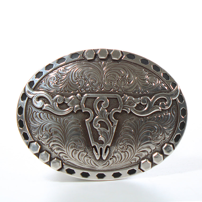 M&F Nocona Oval Floral Skull Buckle 37717