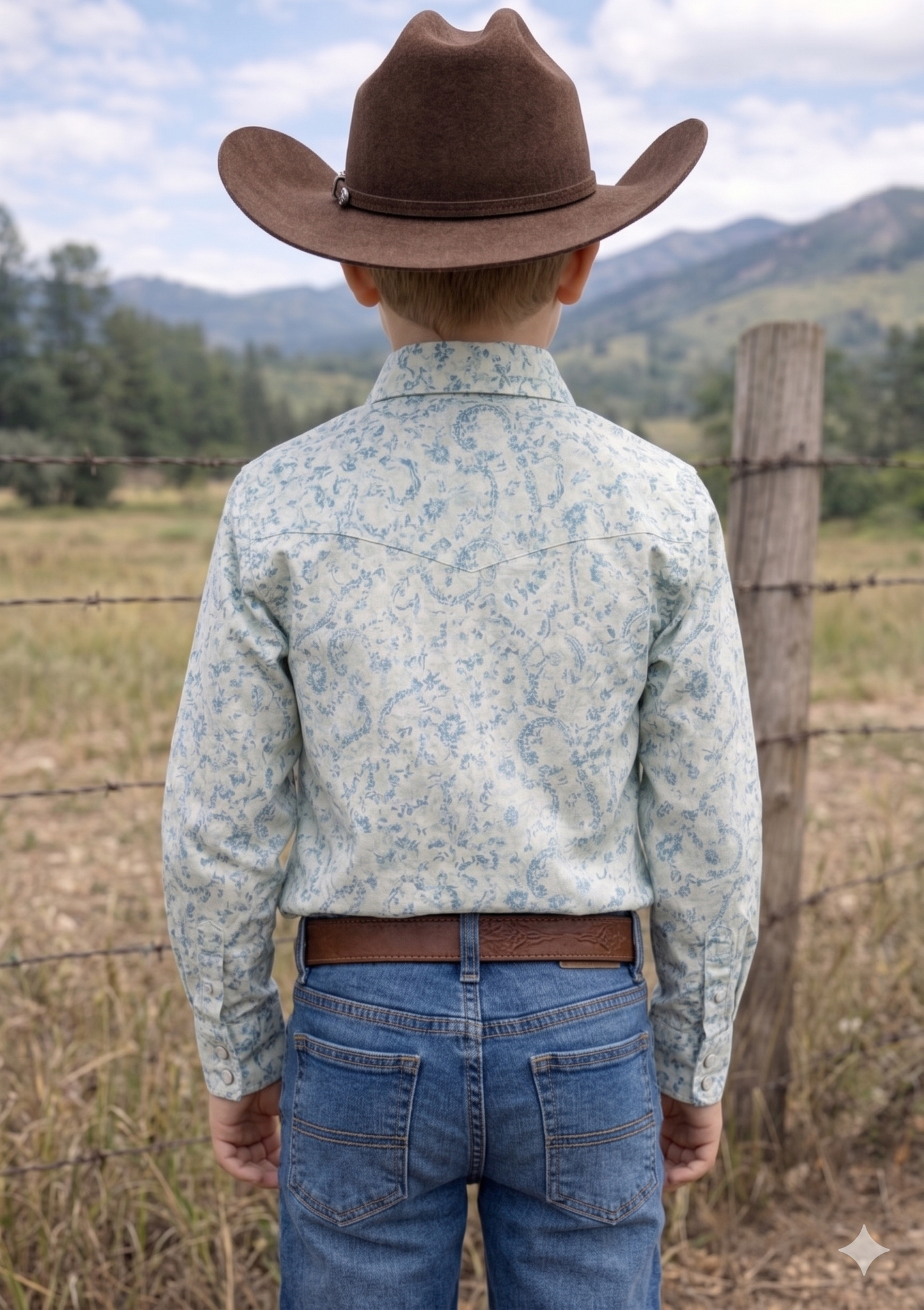 MontanaCo Boys Premium Cotton Western Snaps Long Sleeves Shirts.BL-2605