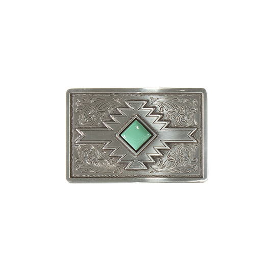 M&F 37904 Blazin Roxx Rectangle Buckle Square Diamond Turquoise Southwest