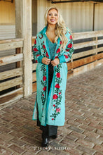 Load image into Gallery viewer, Turquoise Rose Cowgirl Maxi Shirt Dress DR449-TUFL
