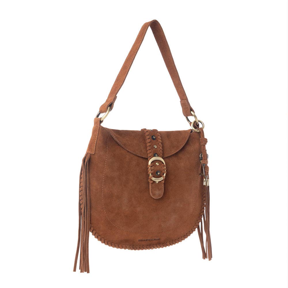 Myra Bag S-14553 Yellowstone Westbrook Suede Leather Bag in Amber Dusk
