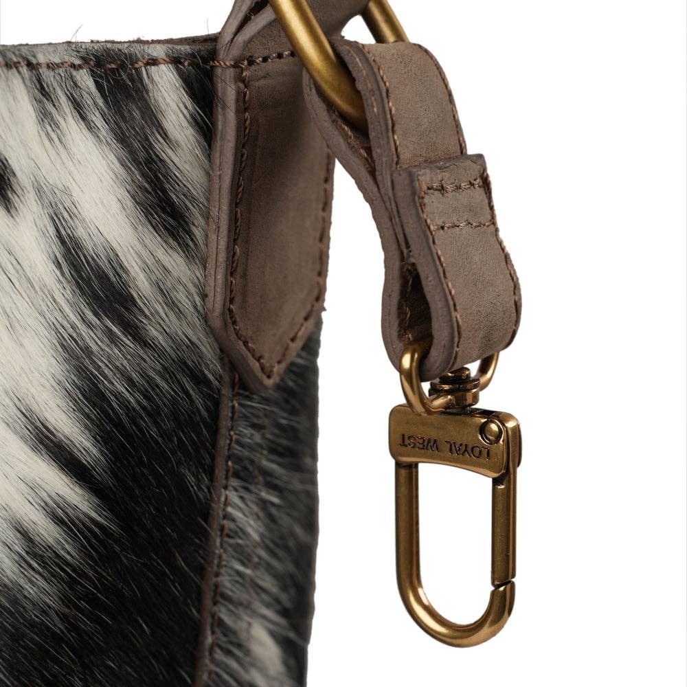 Myra Dakota Medium CrossBody - Black & White Cowhide: Black & White