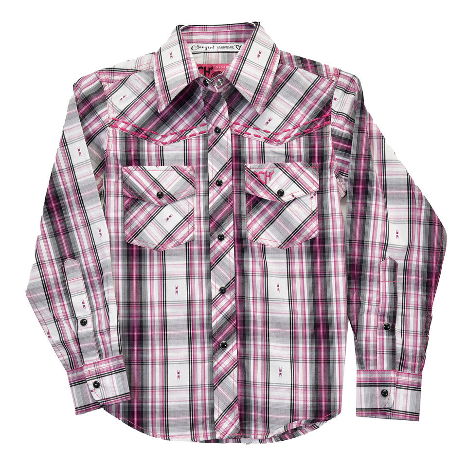 Cowboy Hardware Girls Jacquard Plaid in Pink Shirt 425582-150-K