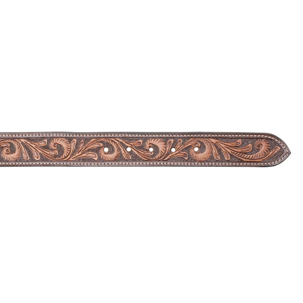 Myra S-13912 Rosabelle Handtooled Leather Belt in Chestnut