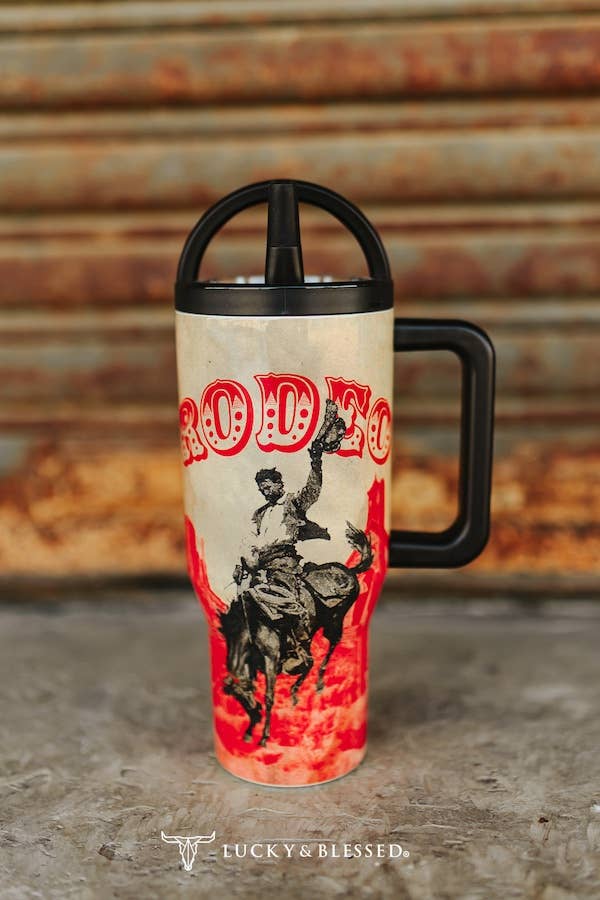 Rodeo cowboy Printed Flip Straw Tumbler 30oz TPH71