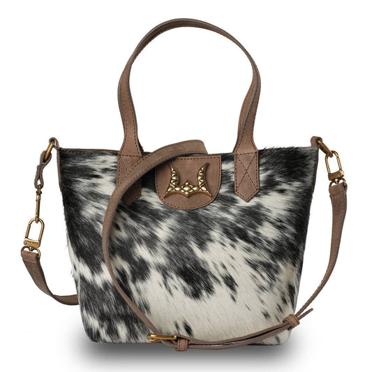 Myra Dakota Medium CrossBody - Black & White Cowhide: Black & White
